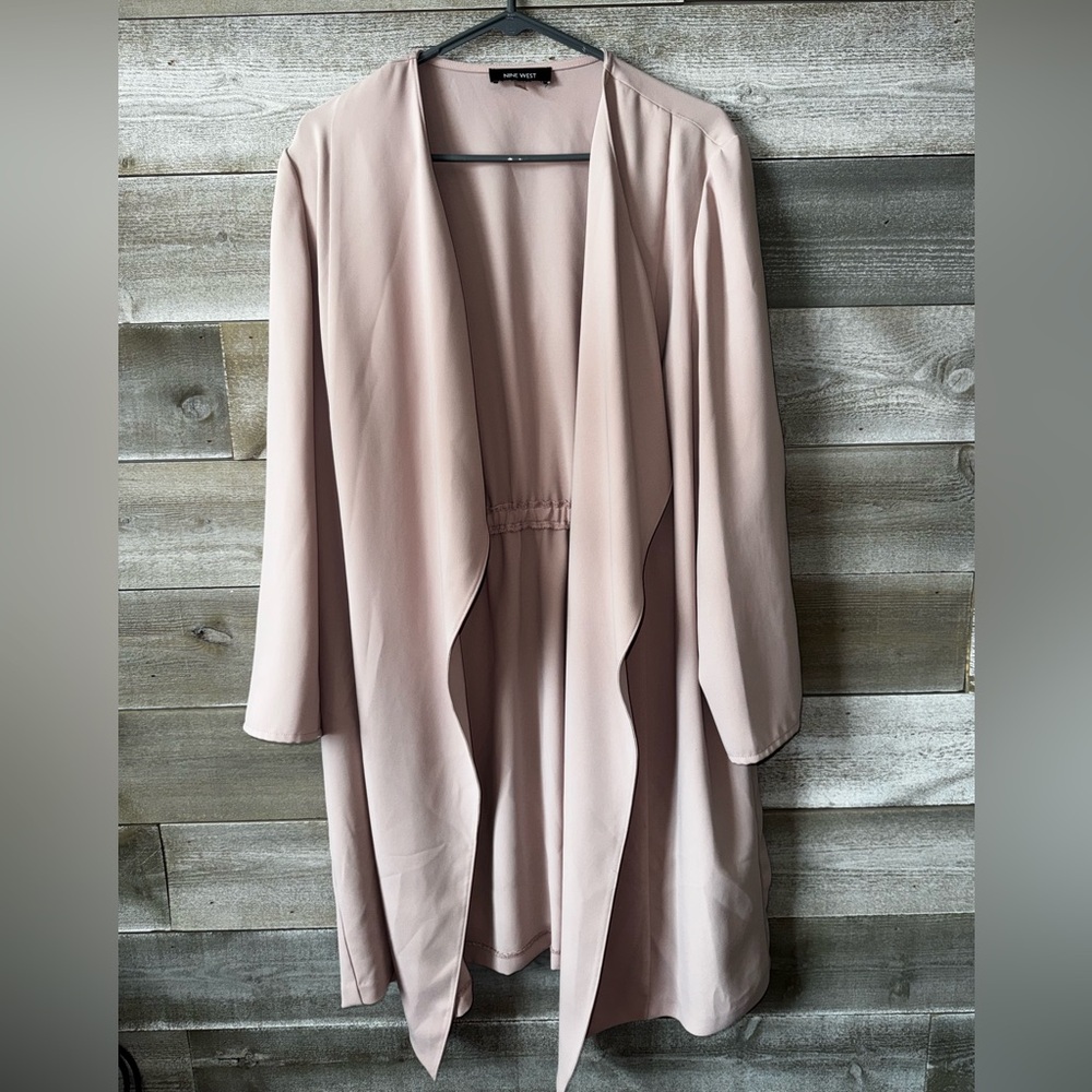 Nine West Blush Pink Open Front Duster